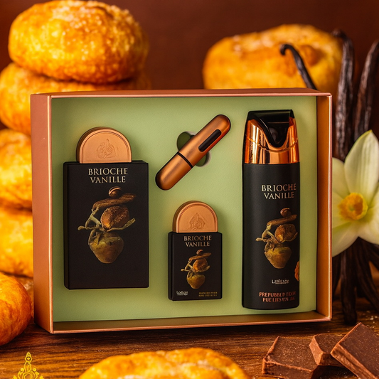 Coffret Cadeau Brioche Vanille Eau de Parfum 3 Pièces – Lattafa Pride