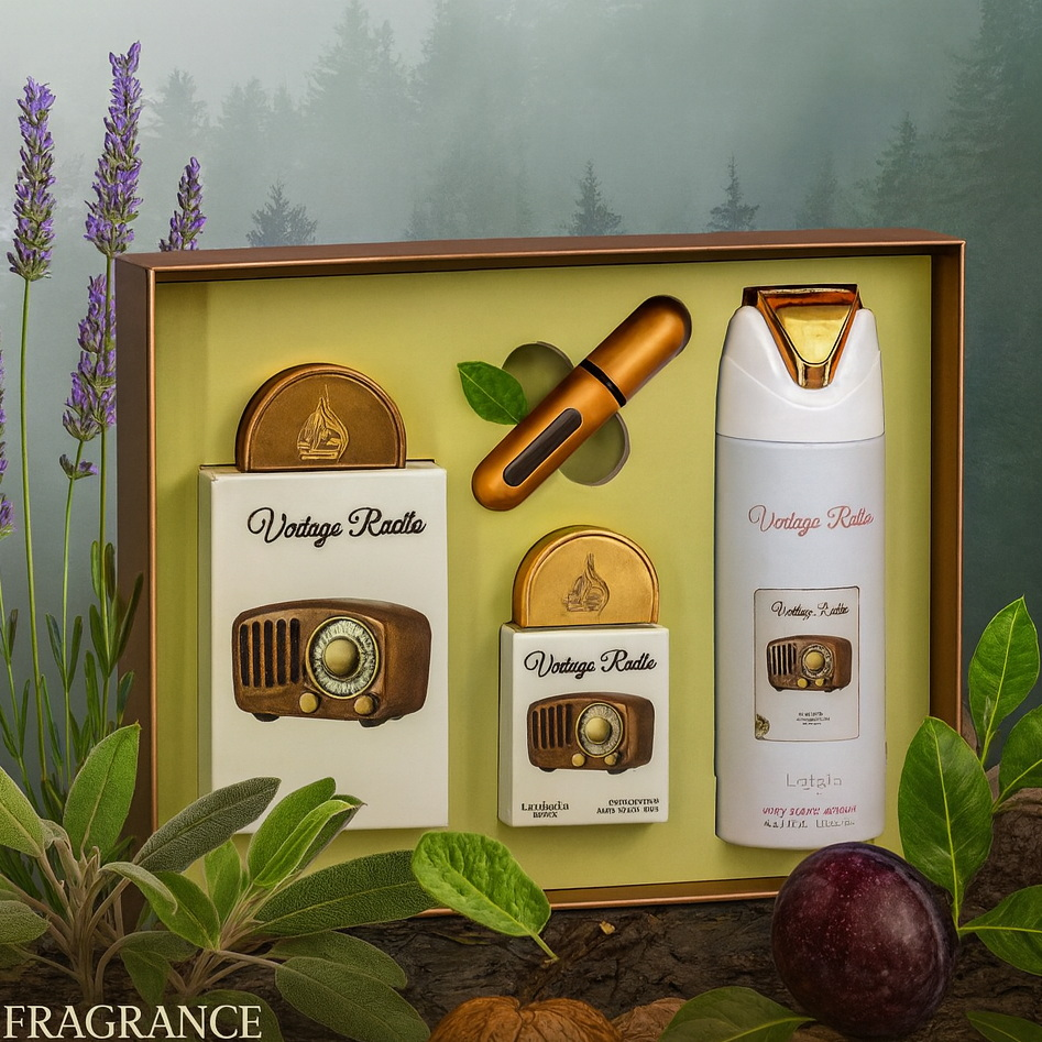 Coffret Cadeau Vintage Radio Eau de Parfum 3 Pièces – Lattafa Pride