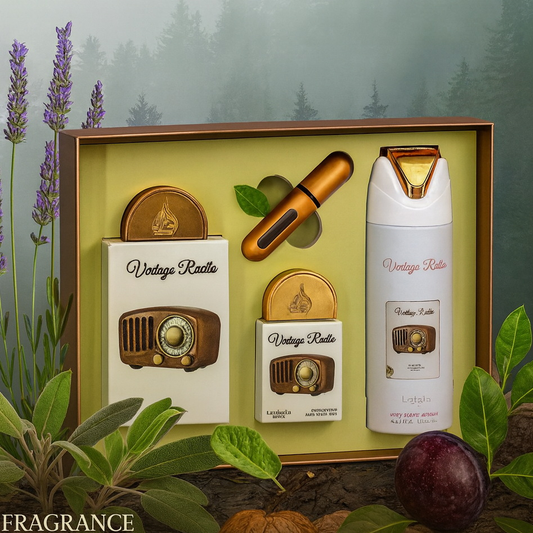 Coffret Cadeau Vintage Radio Eau de Parfum 3 Pièces – Lattafa Pride
