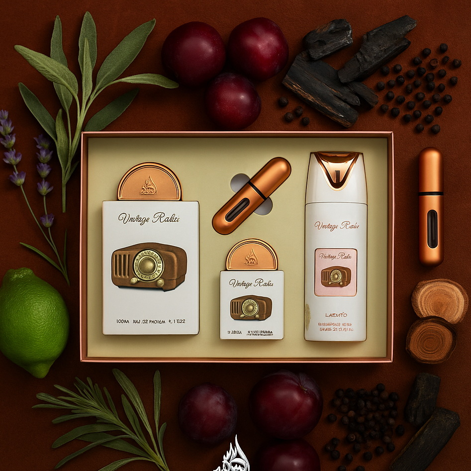 Coffret Cadeau Vintage Radio Eau de Parfum 3 Pièces – Lattafa Pride