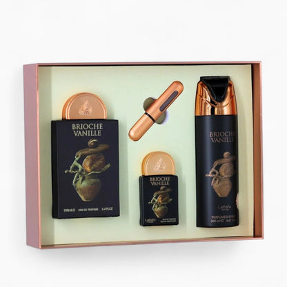 Coffret Cadeau Brioche Vanille Eau de Parfum 3 Pièces – Lattafa Pride