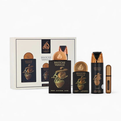 Coffret Cadeau Brioche Vanille Eau de Parfum 3 Pièces – Lattafa Pride