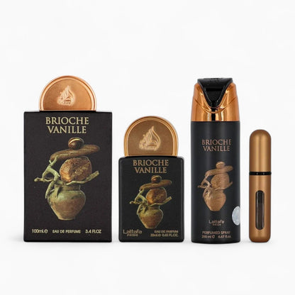 Coffret Cadeau Brioche Vanille Eau de Parfum 3 Pièces – Lattafa Pride