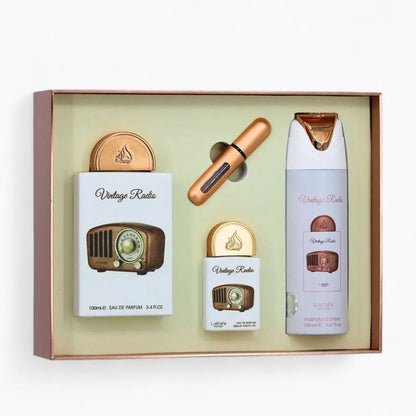 Coffret Cadeau Vintage Radio Eau de Parfum 3 Pièces – Lattafa Pride
