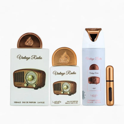 Coffret Cadeau Vintage Radio Eau de Parfum 3 Pièces – Lattafa Pride